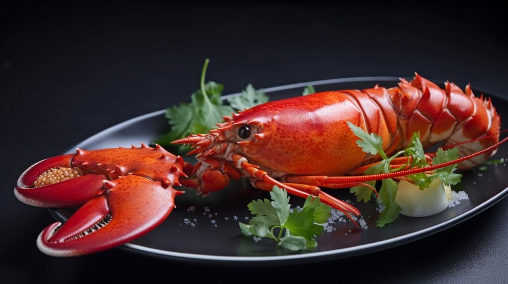 generative ai cuisine lobster baked with cheese elegantly arranged
